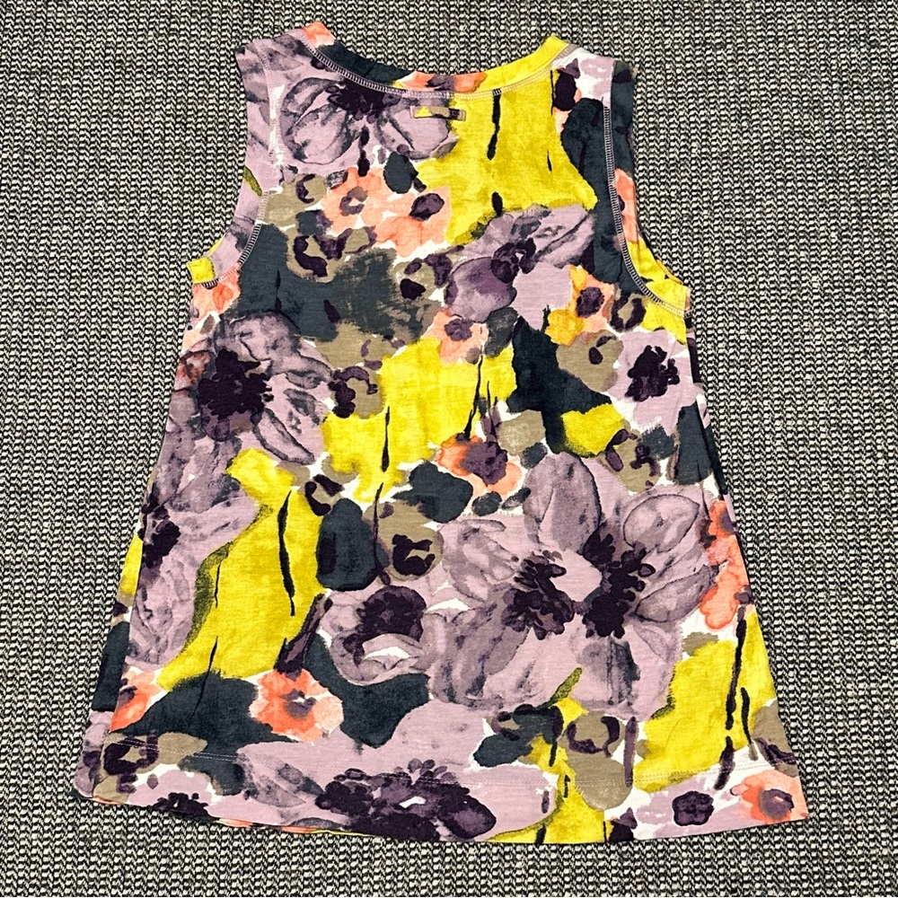 Simply Vera Vera Wang Yellow & Purple Floral Tank Top - Picture 4 of 5